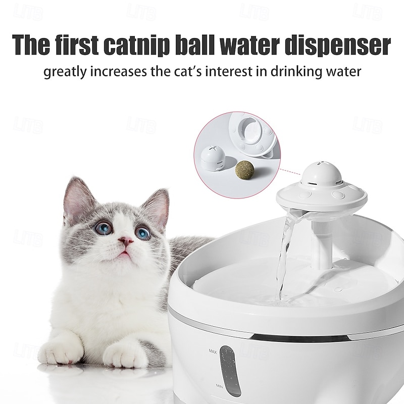 Dog Cat Pets Automatic Drinking Bowl / Dog Cat Bowls 1.6 L ABS+PC Easy to Install Fountain Bowls & Feeders Solid Colored White Bowls & Feeding Home Daily Indoor2