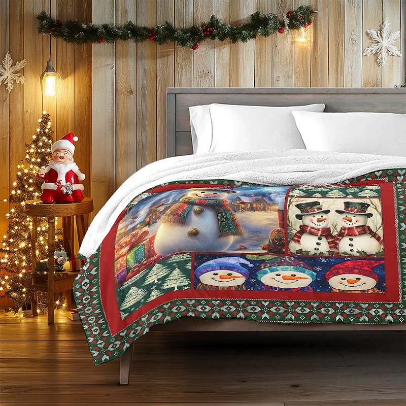 Christmas Blanket Throw Cozy and Festive Holiday Blanket Perfect for Adding Warmth and Seasonal Cheer to Your Home Decor Ideal for Couch, Bed, or Gift