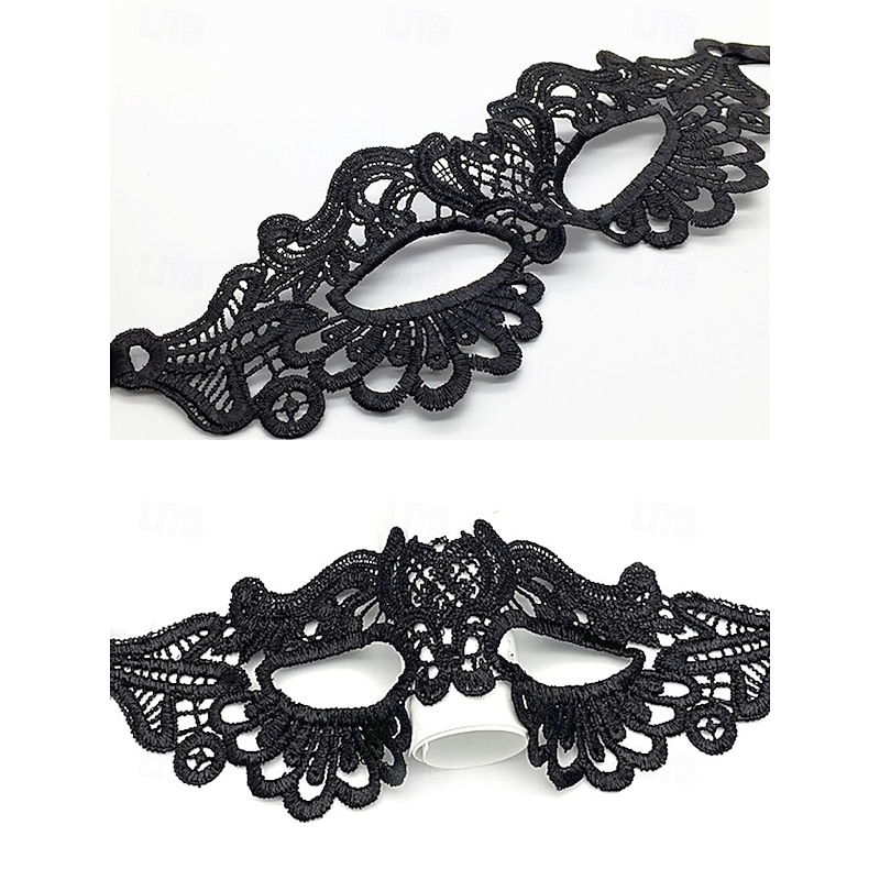 Elegant Black Lace Masquerade Mask for Women – Gothic Venetian Style Party and Halloween Costume Accessory3