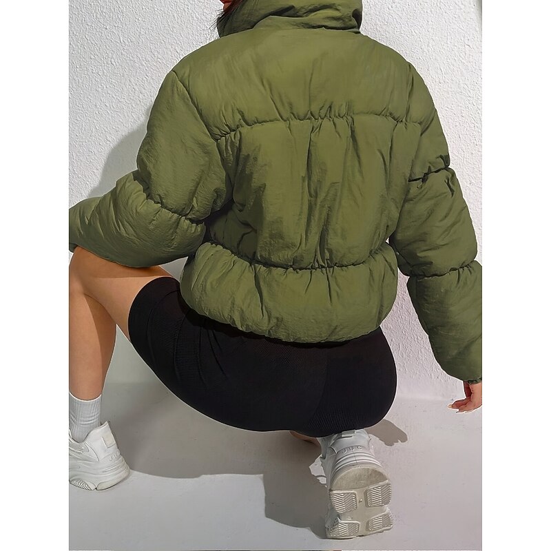 Women's Tunic Dressy Tops Solid Color Elegant Daily Long Sleeve V Neck Army Green Spring Fall Winter2