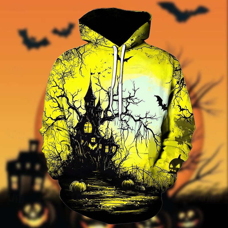 Halloween Ghost Hoodie Pullover Halloween 3D Front Pocket Graphic For Couple's Men's Women's Adults' Halloween Carnival Masquerade 3D Print Party Festival2