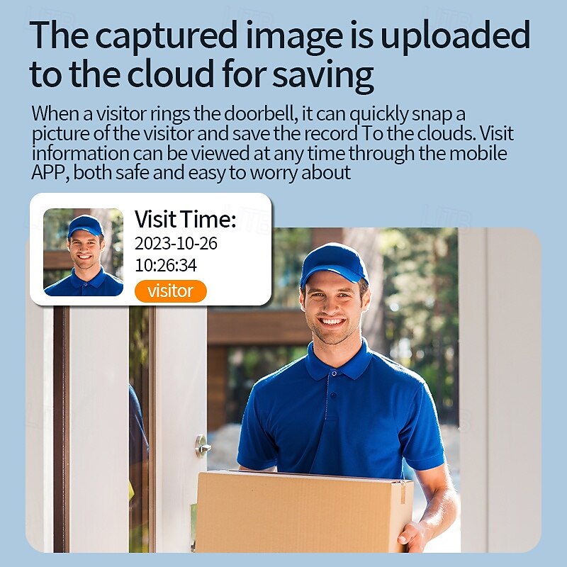 Wireless Video Doorbell Camera Visual Smart IP Doorbell Night Vision Real-Time Monitoring Remote Intercom Security Door Bell4