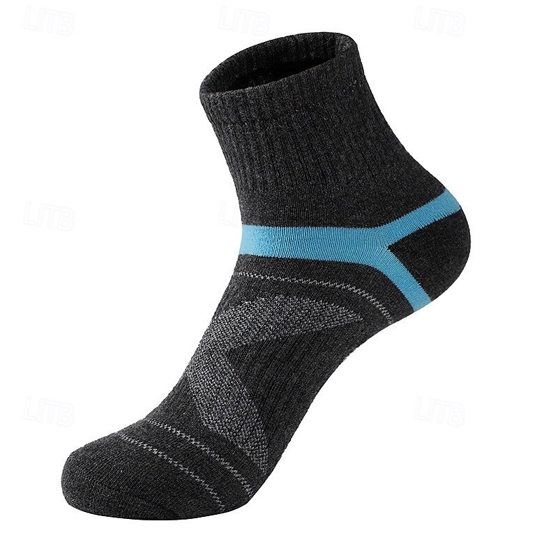 Men's Socks Bike Socks Sports Socks Athletic Socks Camping / Hiking Outdoor Exercise Cycling / Bike Bike / Cycling Warm Breathable Non-Skid 1 Pair Winter Patchwork Cotton Dark Grey Black Navy Blue3