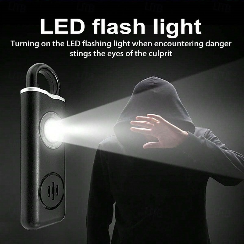 Pull Pin Self-Defense Emergency Security Personal Alarm 130dB Sound Rechargeable Anti-lost Work With Apple Find My2