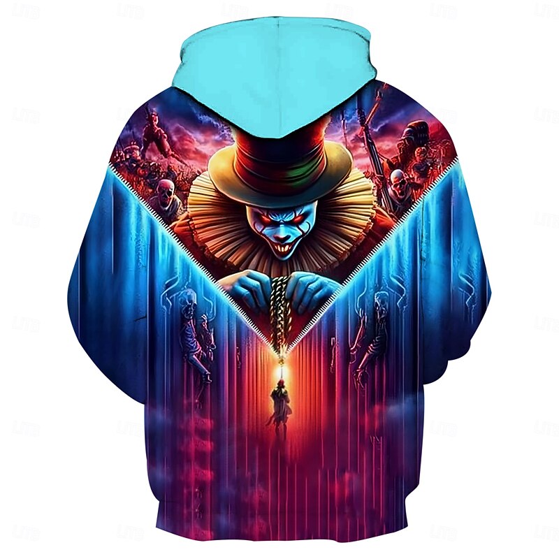 It Clown Killer Clown Hoodie Pullover Halloween 3D Graphic For Couple's Men's Women's Adults' Masquerade 3D Print Party Casual Daily3