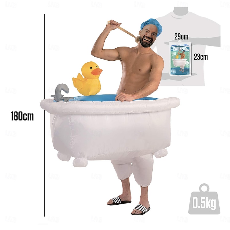 Bathtub Halloween Inflatable Costume Carnival Costume Funny Costume Adults' Men's Women's Carnival Masquerade Performance Party / Evening Easy Halloween Costumes Dress Up2
