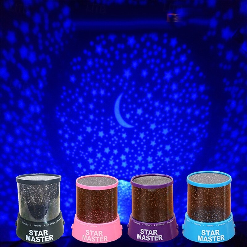 Starry sky projection lamp LED colorful night light atmosphere romantic creative gift button type dry battery type battery delivery does not include2