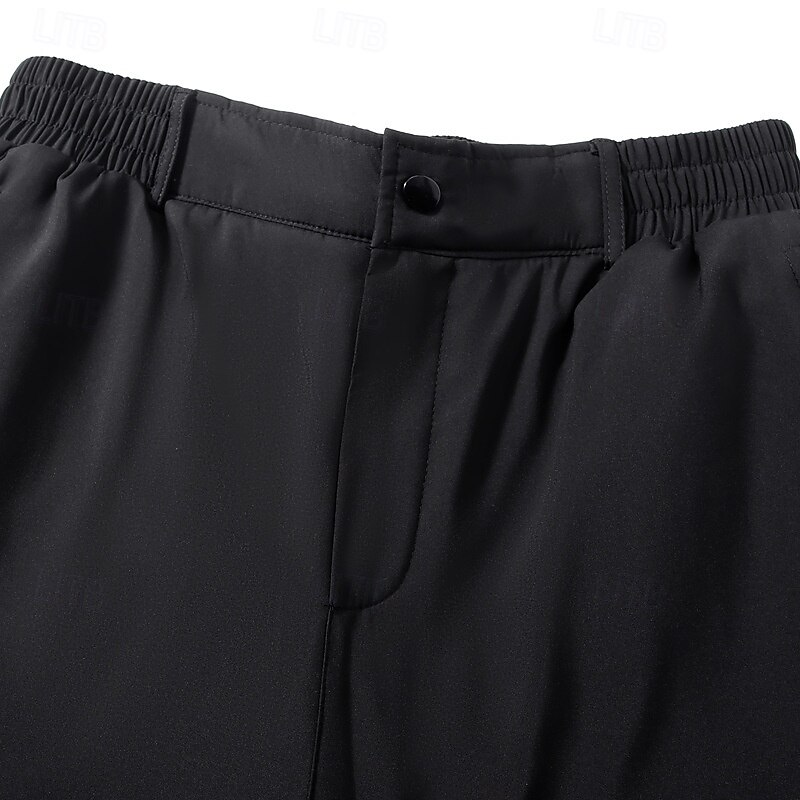 Men's Sherpa Dress Pants Fleece Pants Trousers Suit Pants Pocket Elastic Waist Straight Leg Plain Comfort Warm Full Length Business Casual Daily Fashion Streetwear Black Blue 7