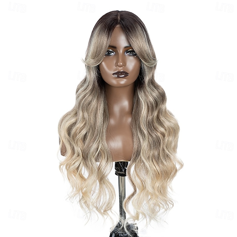 Remy Human Hair 13x4 Lace Front Wig Side Part Middle Part Free Part Brazilian Hair Body Wave Wavy Dark Gray Multi-color Wig 130% 150% 180% Density with Baby Hair