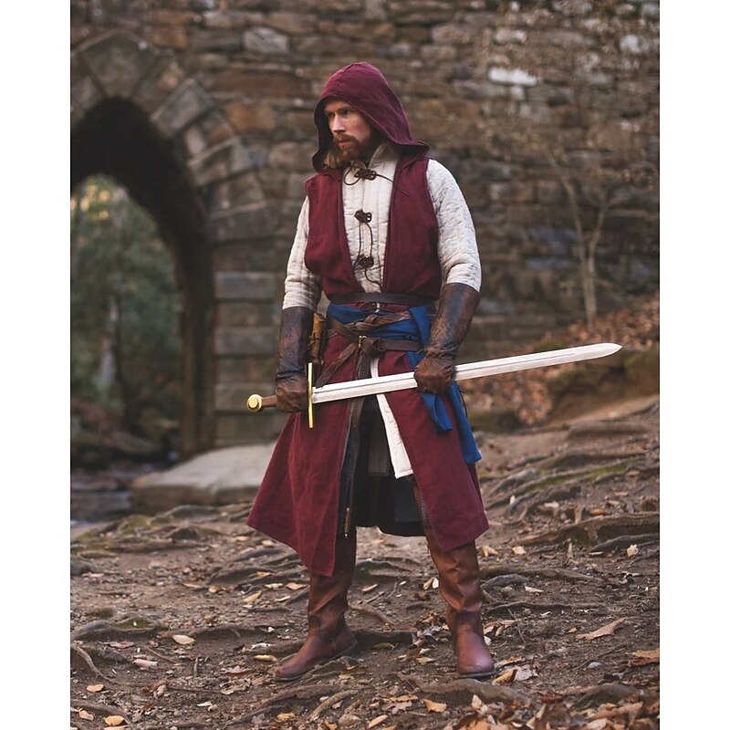 Medieval Renaissance 17th Century Shirt Tunic Ranger Elven Archery Fancy Dress Men's Viking Fantasy Halloween Carnival Masquerade LARP Adults' Shirt