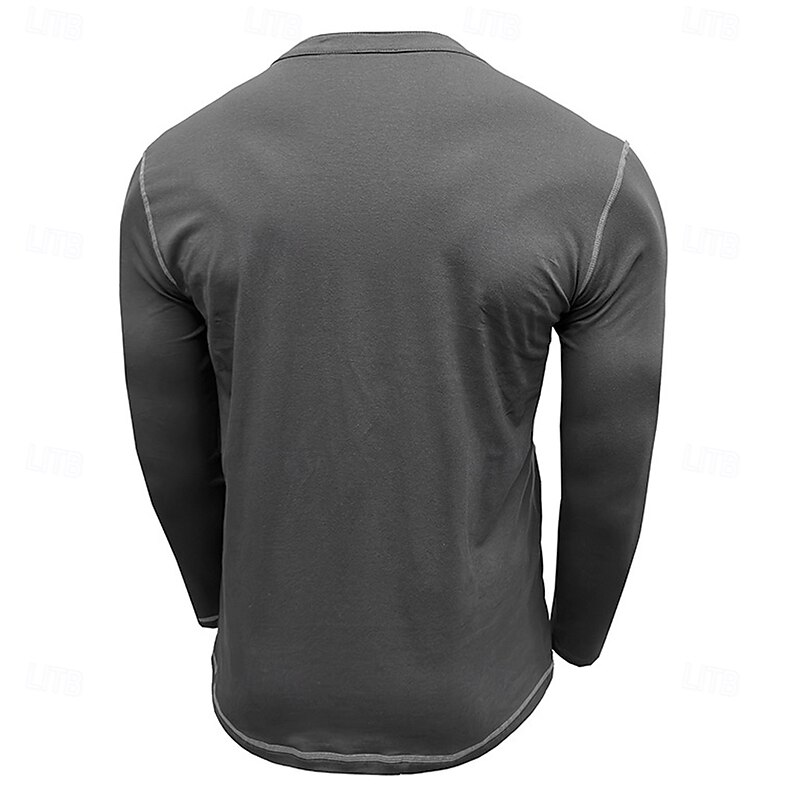 Men's 100% Cotton T shirt Tee Tee Top Long Sleeve Shirt Solid Color Henley Home Wear Long Sleeve Color Block Clothing Apparel Vintage Daily Casual Street Style3