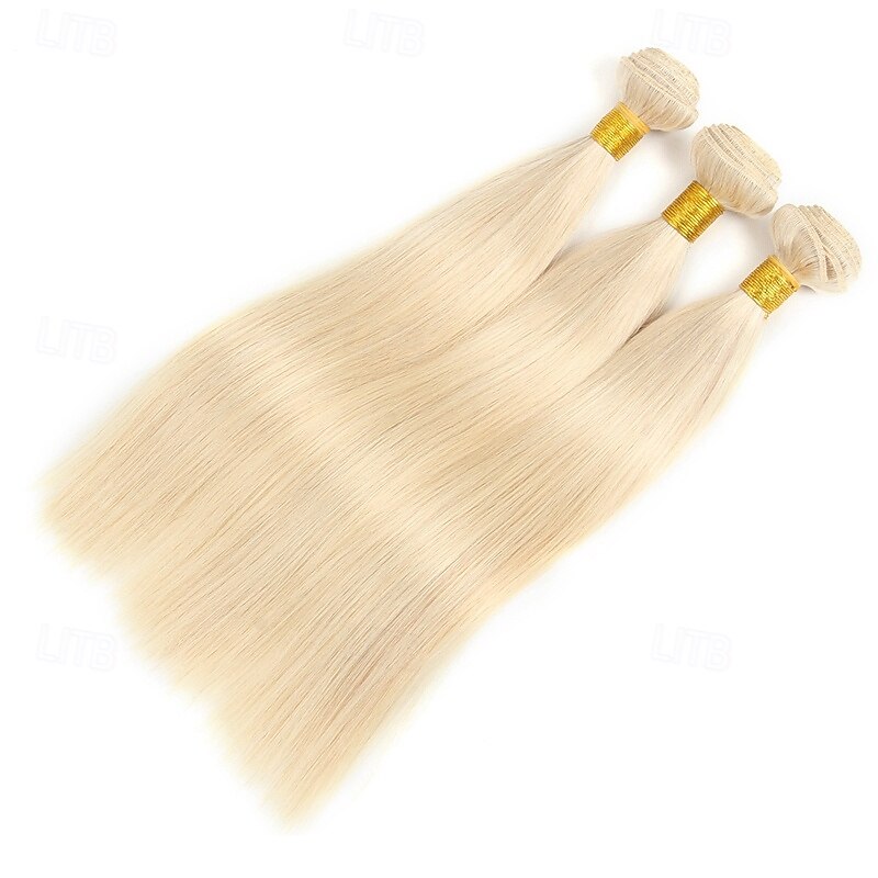 613# Gold Human Hair Extensions Human Hair Straight Hair 3 bundles 300g2