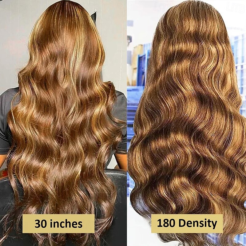 Remy Human Hair 13x4 Lace Front Wig Side Part Middle Part Free Part Brazilian Hair Curly Body Wave Multi-color Wig 130% 150% 180% Density with Baby Hair Highlighted2