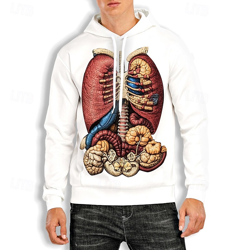 Blood Sangue Organ Hoodie Pullover Halloween 3D Graphic For Couple's Men's Women's Adults' Halloween Carnival Masquerade 3D Print Party Casual Daily3