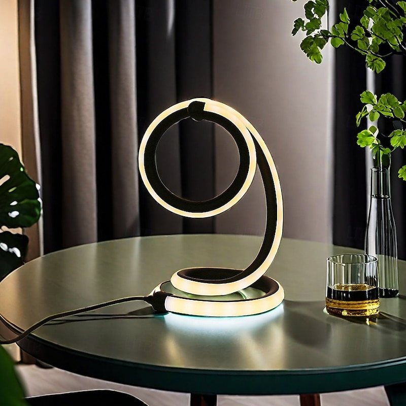 1pc Nordic Simple Spiral Table Lamp, Bedroom Bedside Eye Protection, Dimmable USB Powered LED Decorative Lamp for Home Living Room Bedroom2