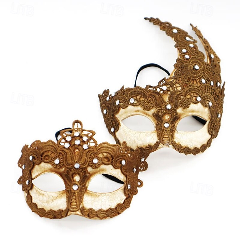 Halloween Mask Venetian Mask The Phantom of the Opera Couples 2 PCS Carnival Mask Adults' Unisex Halloween Carnival Mardi Gras Party Evening Wear Masquerade Prom Easy Halloween Costumes Dress Up3