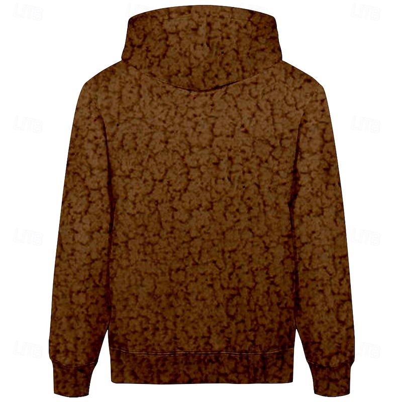 Men's Alpaca Hoodie Hoodies Sweatshirt Fashion Cowboy Long Sleeve Hooded Brown Pocket 3D Print Fall Winter Designer2