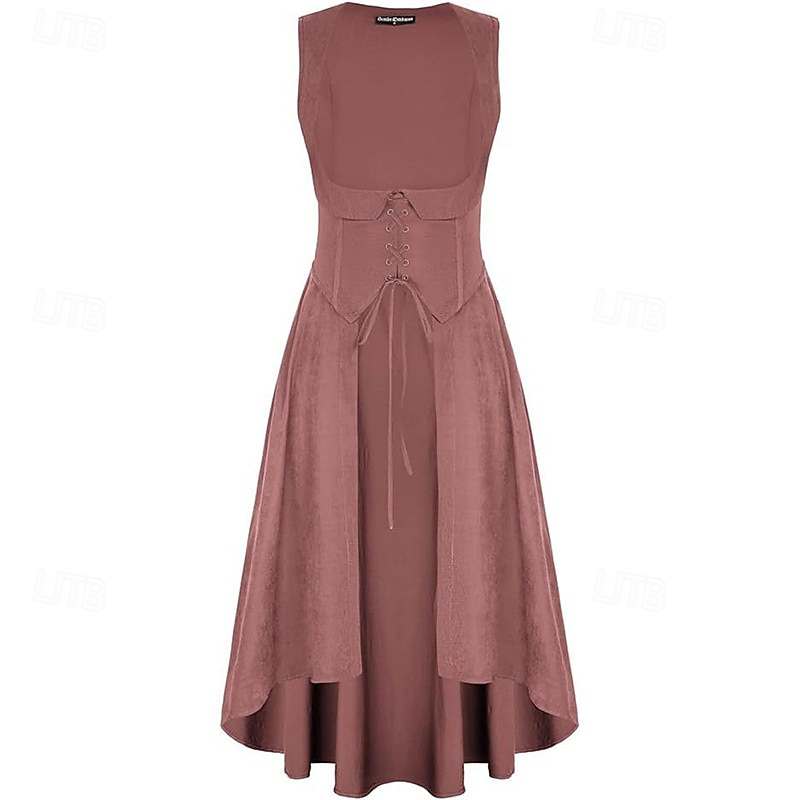 Medieval Renaissance Cocktail Dress Cosplay Costume Prom Dresses Viking Outlander Fancy Dress Women's Celtic Pirate Fantasy Masquerade LARP Ren Faire Festival Adults' Dress2