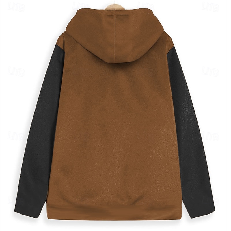 Men's Cow Hoodie Hoodies Sweatshirt Fashion Cool Long Sleeve Hooded Brown Khaki Drawstring Fall Winter Designer2