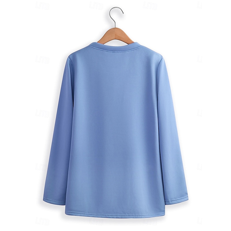 Women's Pajamas Set Fleece Lined 2 Pieces Sweatshirt Tracksuits Warm Comfort Soft Pullover Long Sleeve Long Pant Crew Neck Letter Elastic Waist Home Daily Bed Dark Pink Blue Gray Fall2