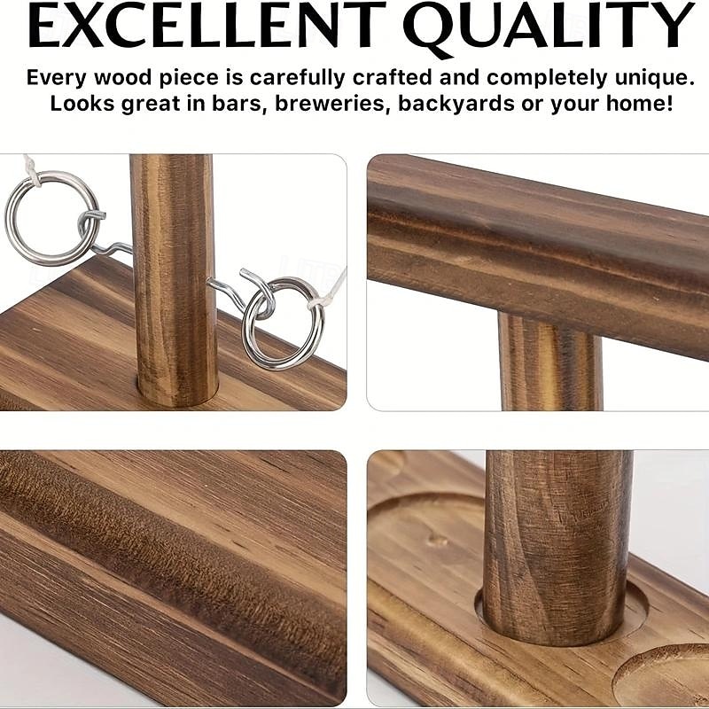 Ultimate Wooden Hook and Ring Combat Game Set - Exciting Indoor/Outdoor Party Game for Adults, Families, and Friends - Perfect for Bars, Holiday Gifts, Halloween Parties, and Social Gatherings3