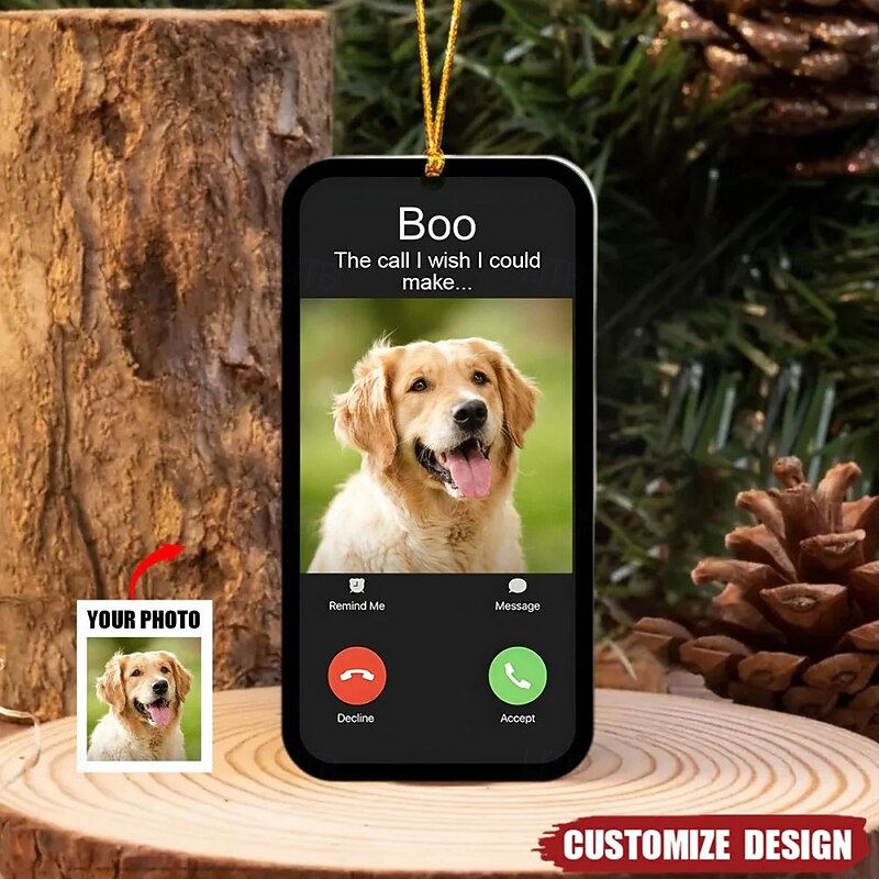 Personalized Photo Christmas Ornaments Acrylic 2D Custom Memorized Christmas Tree Ornaments Xmas Decoration Hanging Pendant Gifts Custom Photo Acrylic Christmas Hanging Ornament2