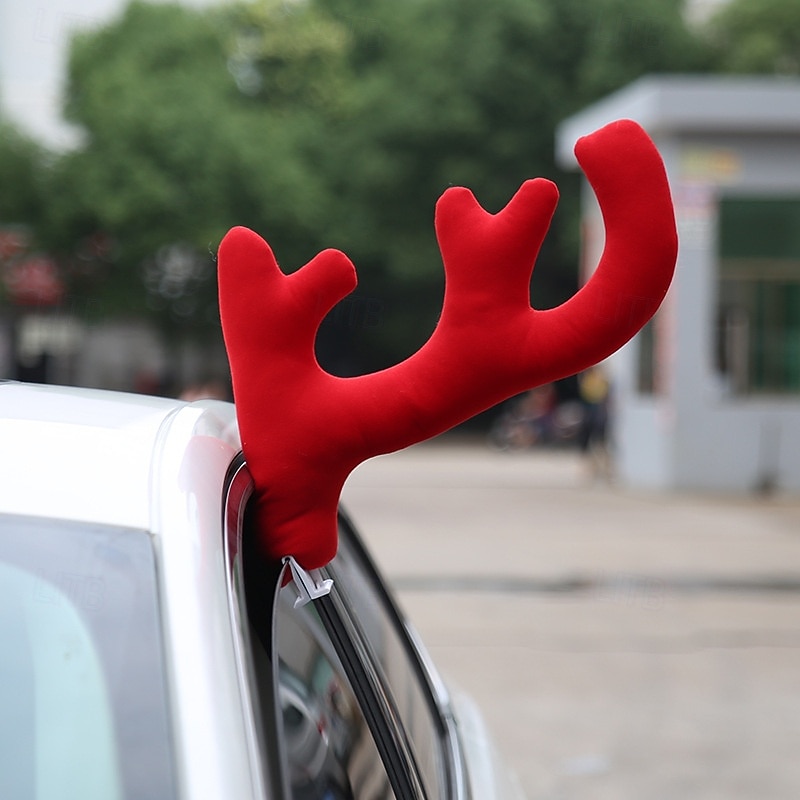 Christmas Car Decorations, Christmas Decoration Xmas Party Large Reindeer Antlers, Festive Car Antlers for Holiday Spirit4