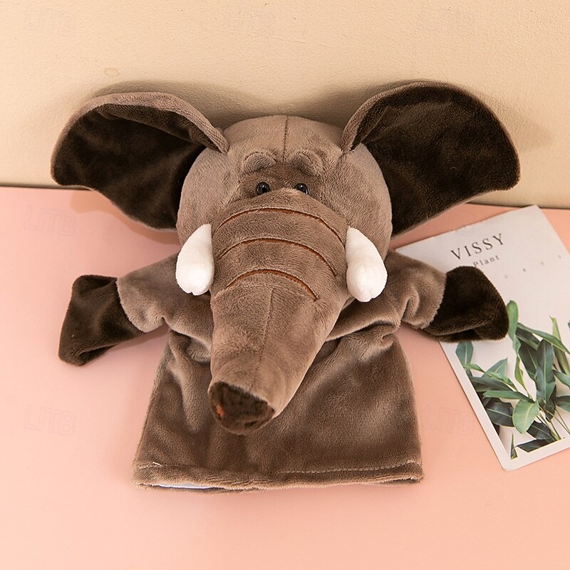 Safari Buddies Hand Puppets Set of 6 (Elephant Tiger Parrot Giraffe Monkey Zebra) Soft Plush Animal Hand Puppets For Toddlers And Kids4