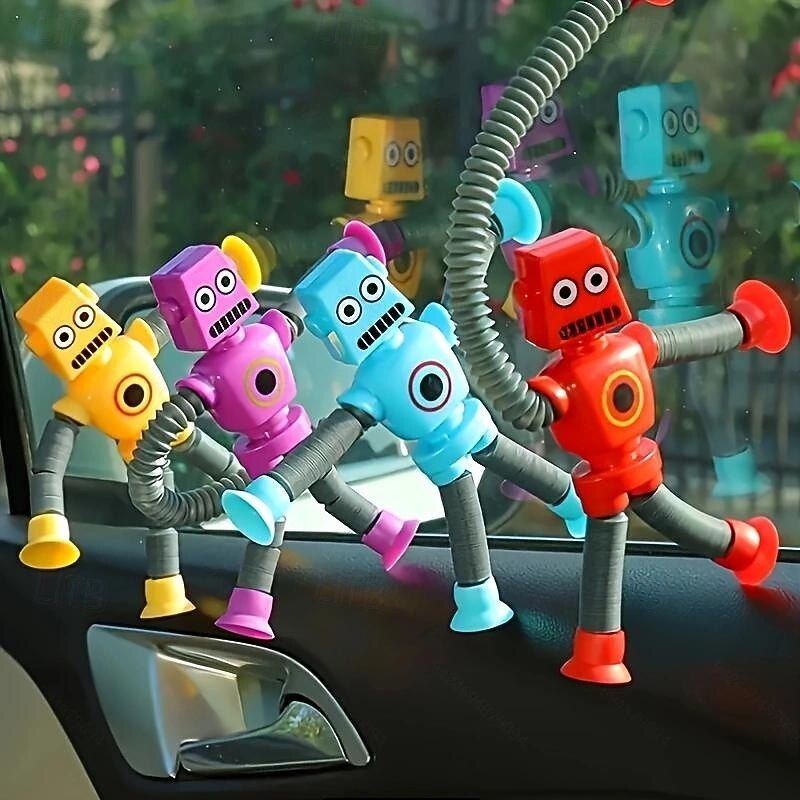 DIY Telescopic Tube Portable Versatile Cartoon Robot Decompressing Toy, Popular Creative Sensory Toy With Suction Cups, Halloween Decor, Thanksgiving, Christmas Gift4