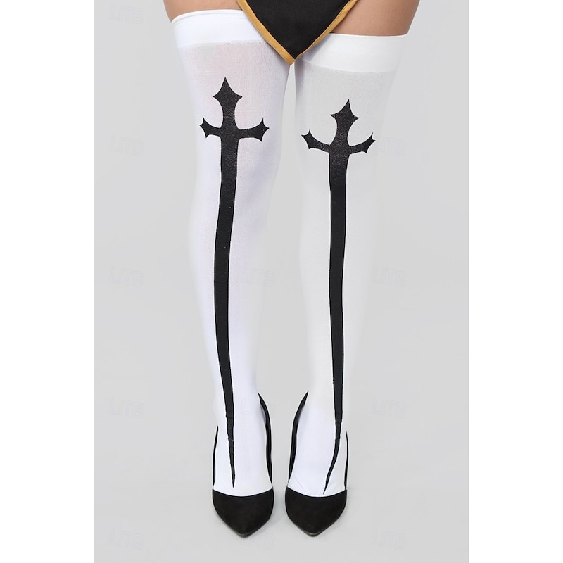 Nun Halloween Dress Party Costume Career Costumes Sexy Costume Adults' Women's Carnival Party Easy Halloween Costumes Dress Up4