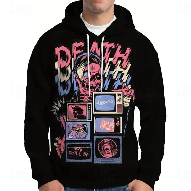 Horror Movie Pumpkin Michael Myers Ghostface Hoodie Pullover Halloween 3D Front Pocket Graphic For Couple's Men's Women's Adults' Halloween Carnival Masquerade 3D Print Party Casual Daily