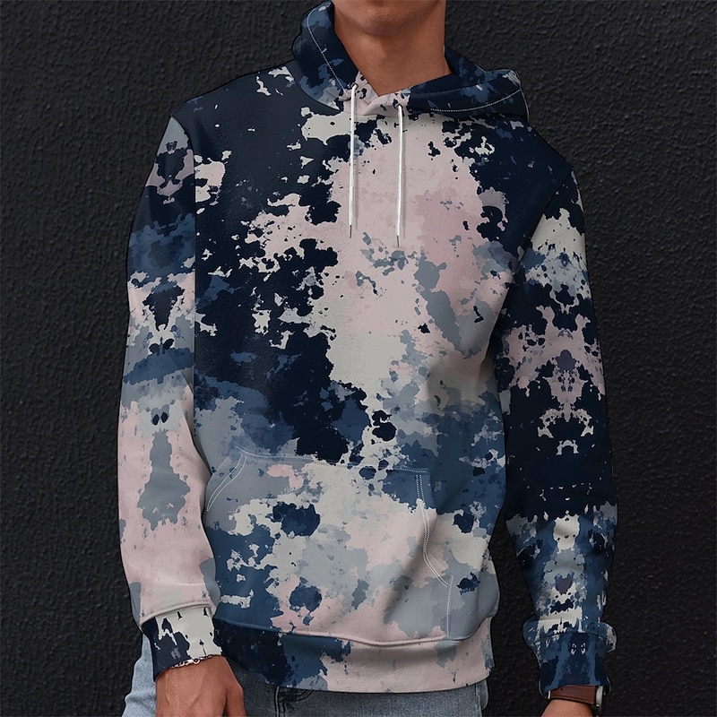 Men's Graphic Shading Hoodie Hoodies Sweatshirt Vacation Daily Long Sleeve Hooded Vacation Sports Outdoor Going out Gray Printing Winter Spring &  Fall Designer4