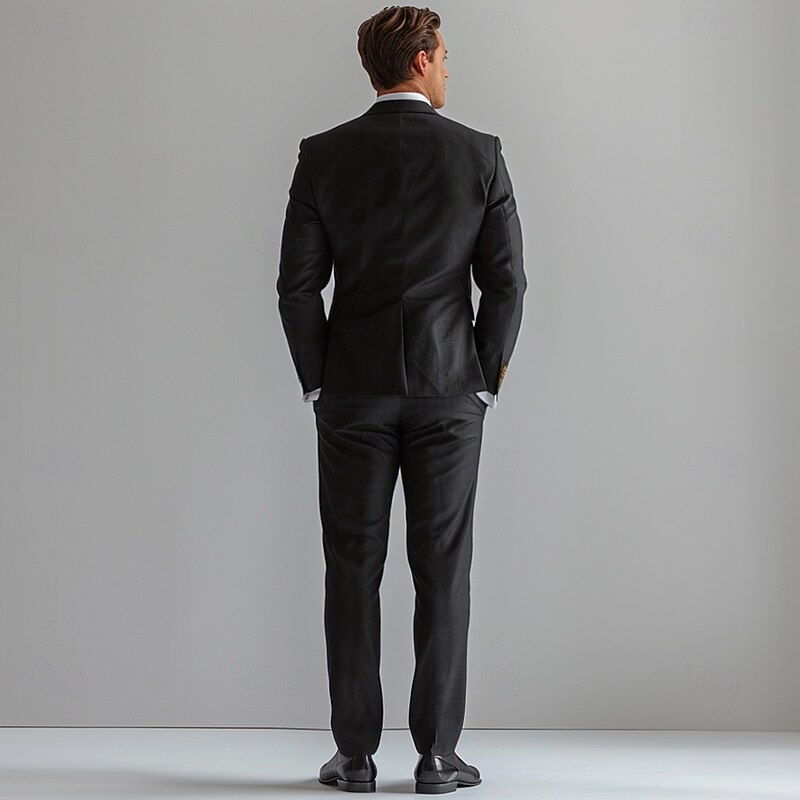 Men's 100% Linen Suits Linen Blazer Formal Wedding Party Lined Daily Coats / Jackets Spring &  Fall Linen Solid Color Button Pocket Comfy Open Front Blazer Navy Blue2