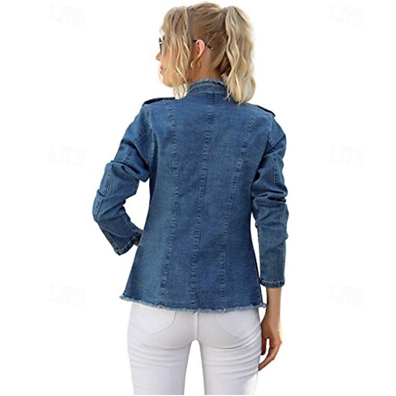 Women's Shrugs Long Sleeve Asymmetrical Blue Spring Fall Winter2
