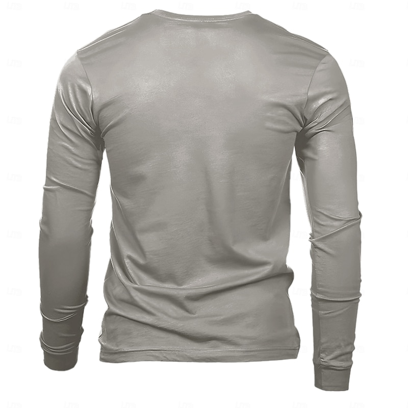 Men's Deer T Shirt Long Sleeve T shirt 3D Print Crew Neck Shirt Fashion Daily Street Casual Gray Summer Spring Fall Clothing Apparel S M L XL XXL XXXL2