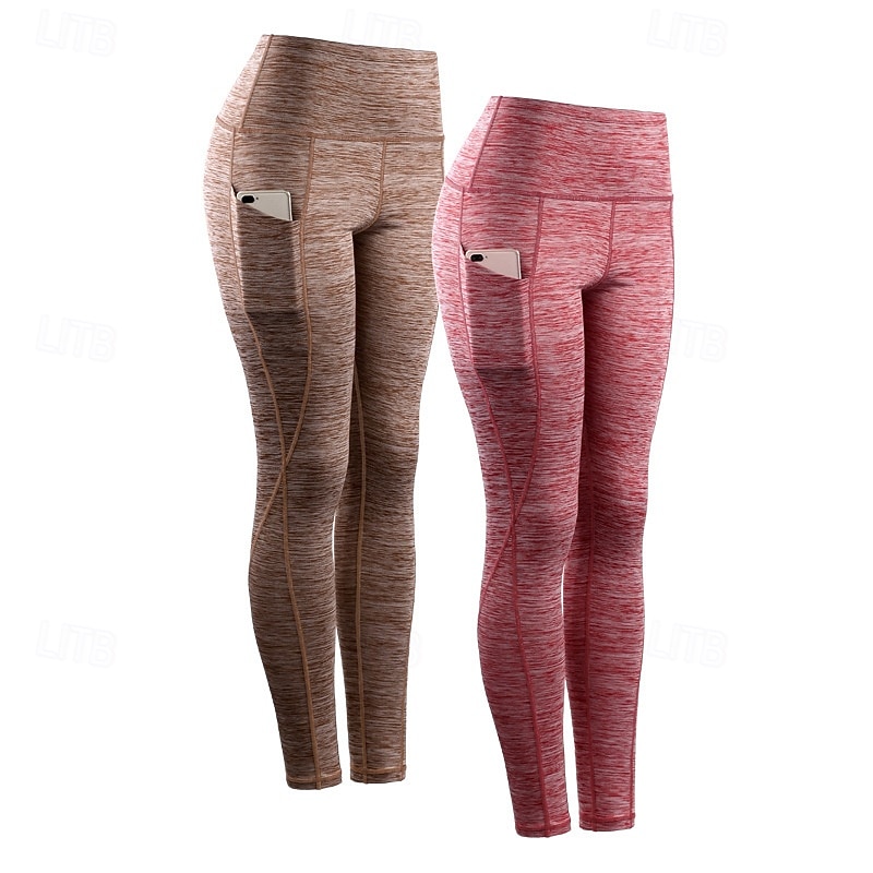 Women's Running Pants Compression Tights Leggings Pocket Elastic Waistband Leggings Outdoor Sports & Outdoor Athletic Fall Quick Dry Lightweight Soft Power Flex Marathon Running Workout Tailored Fit