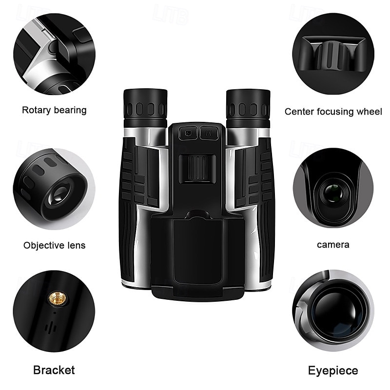 Outdoor HD photo video starlight night vision birdwatcher binoculars camera with screen digitalCode binoculars4