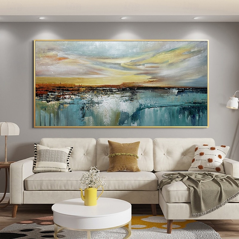 Mintura Handmade Sea Scenery Oil Paintings On Canvas Wall Art Decoration Modern Abstract Landscape Picture For Home Decor Rolled Frameless Unstretched Painting2