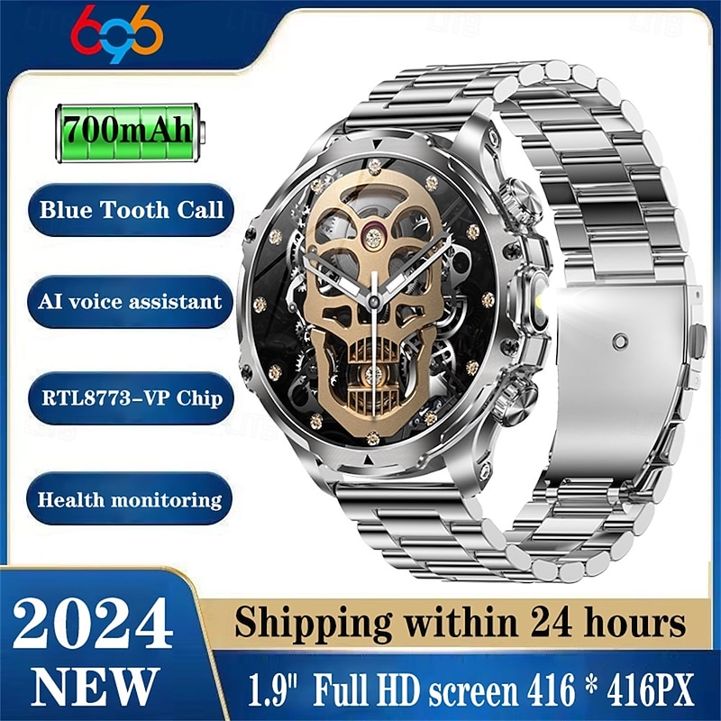 696 AK75 Smart Watch 1.85 inch Smart Band Fitness Bracelet Bluetooth Pedometer Call Reminder Sleep Tracker Compatible with Android iOS Men Hands-Free Calls Message Reminder Step Tracker IPX-0 52mm2