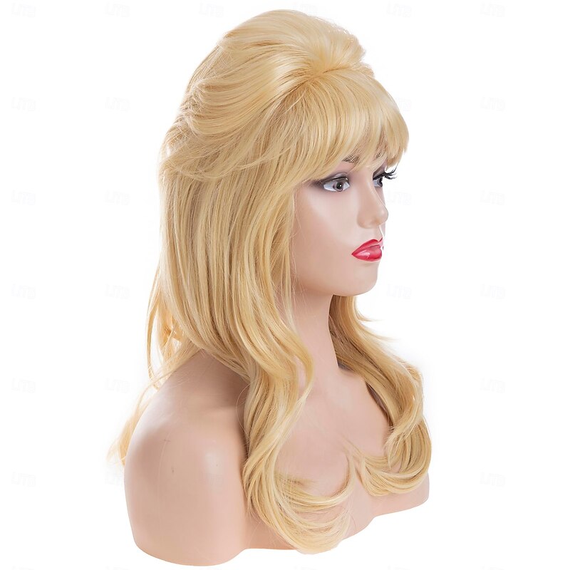 50s Beehive Wigs for Women Blonde Bouffant Big Synthetic Married Housewife Vintage Costume Cosplay Wig Halloween Wigs3