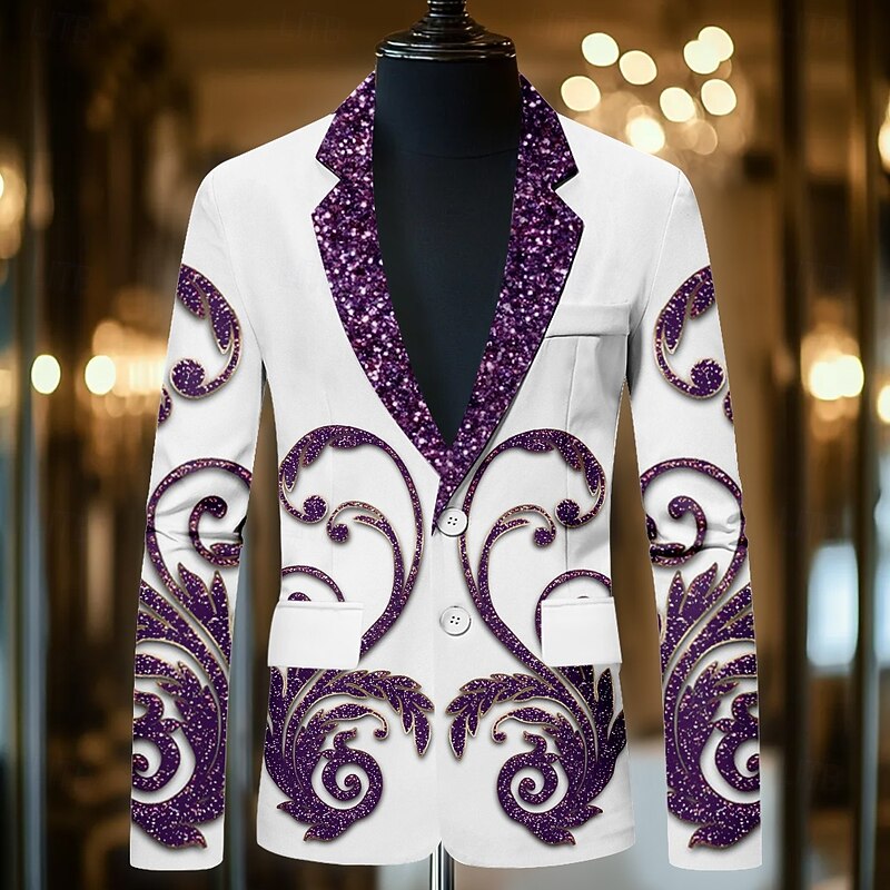 Men's Graphic Long Sleeve Turndown Artistic Casual Party Evening Wear Daily Buttons 3D Print Multi Pocket