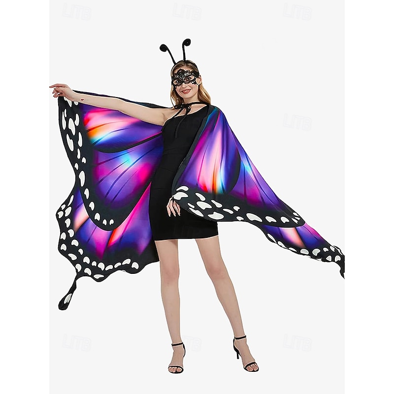 Vibrant Butterfly Wings Costume for Women - Colorful Party Accessory for Halloween, Cosplay, and Festivals2