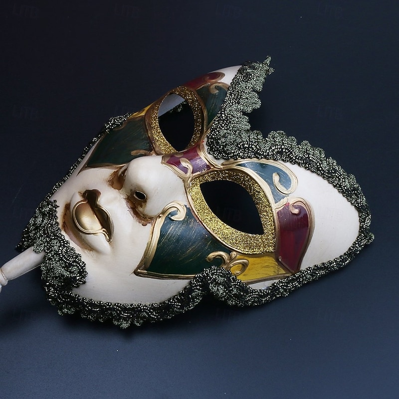 Halloween Mask Venetian Mask Mask On a Stick Carnival Mask Adults' Unisex Halloween Carnival Mardi Gras Party Evening Wear Masquerade Prom Easy Halloween Costumes Dress Up