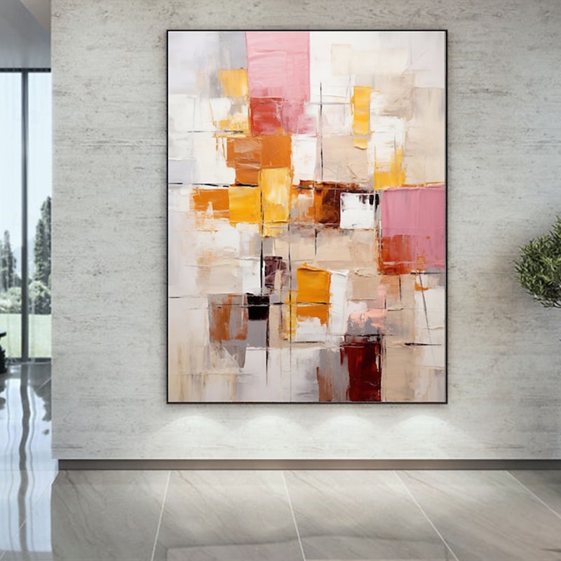 Handmade Oil PaintingCanvasWall Art DecorationAbstract Knife PaintingLandscape Warm ColorsFor Home Decor Rolled Frameless Unstressed Painting