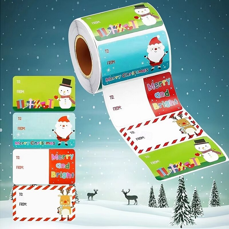 500Pcs Envelope Merry Christmas Decorations For Home 2023 Cristmas Xmas Seal Labels DIY Gifts Christmas Gift Packaging Stickers Christmas Day Decorative Gifts Sticker Labels