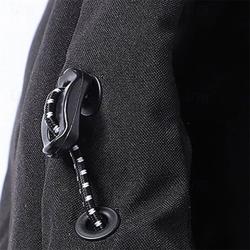 Men's Windbreaker Raincoat Hoodie Jacket Rain Jacket Daily Vacation Waterproof Windproof Pocket Fall & Winter Plain Fashion Classic Hooded Regular Black Ivory Purple Green Jacket2