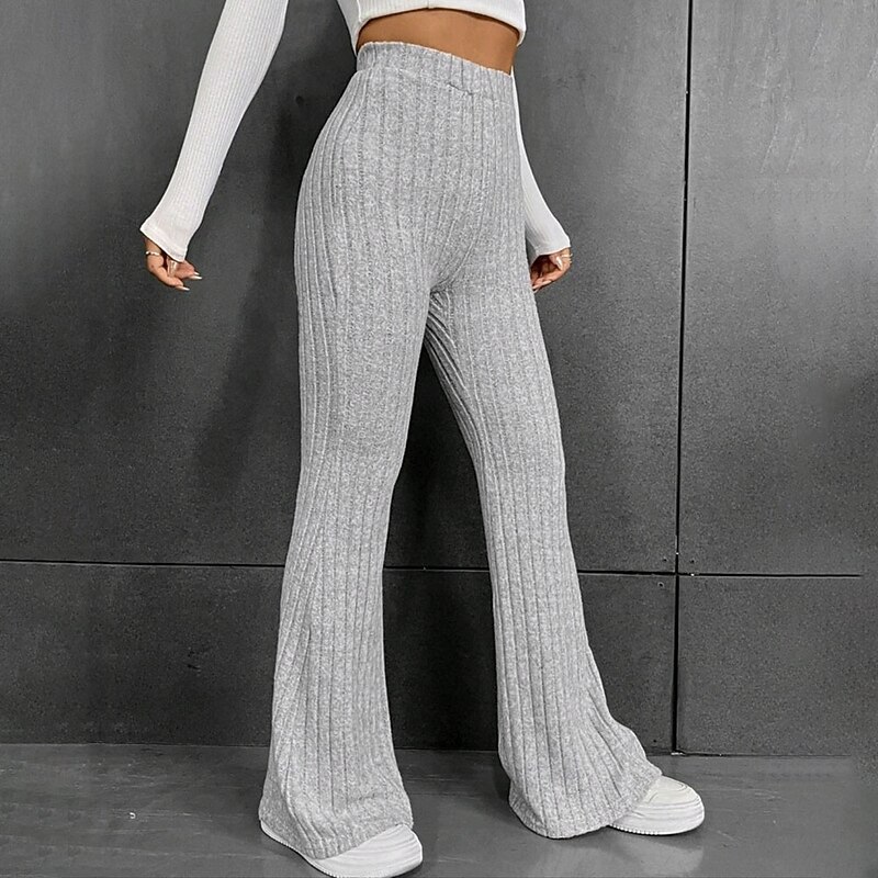 Women's Yoga Pants Yoga Leggings High Waist Pilates Gym Workout Workout Tights Solid Color Gray Spandex Fall Sports Activewear Stretchy Slim4