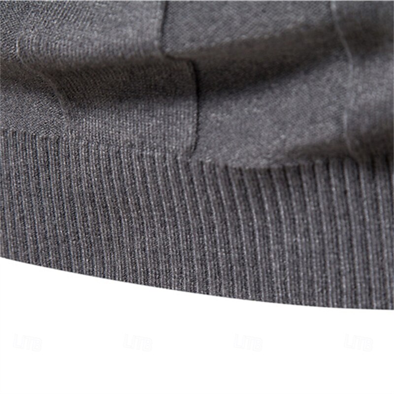 Slim Fit Pullovers Turtleneck Men Casual Basic Solid Color Warm Striped Sweater Mens New Winter Fashion Sweaters Male4
