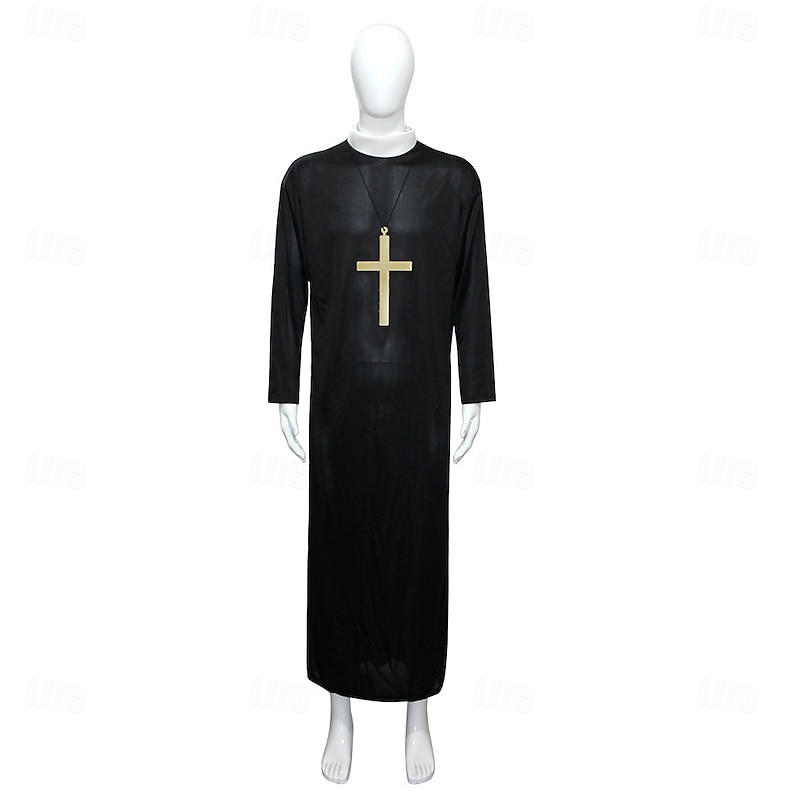 Priest Halloween Outfits Fancy Costume Cosplay Adults' Men's Halloween Carnival Party Easy Halloween Costumes Dress Up2