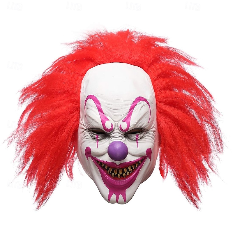 Clown Killer Clown Halloween Mask Full Head Carnival Mask Scary Costume Adults' Unisex Halloween Carnival Performance Party Easy Halloween Costumes Dress Up